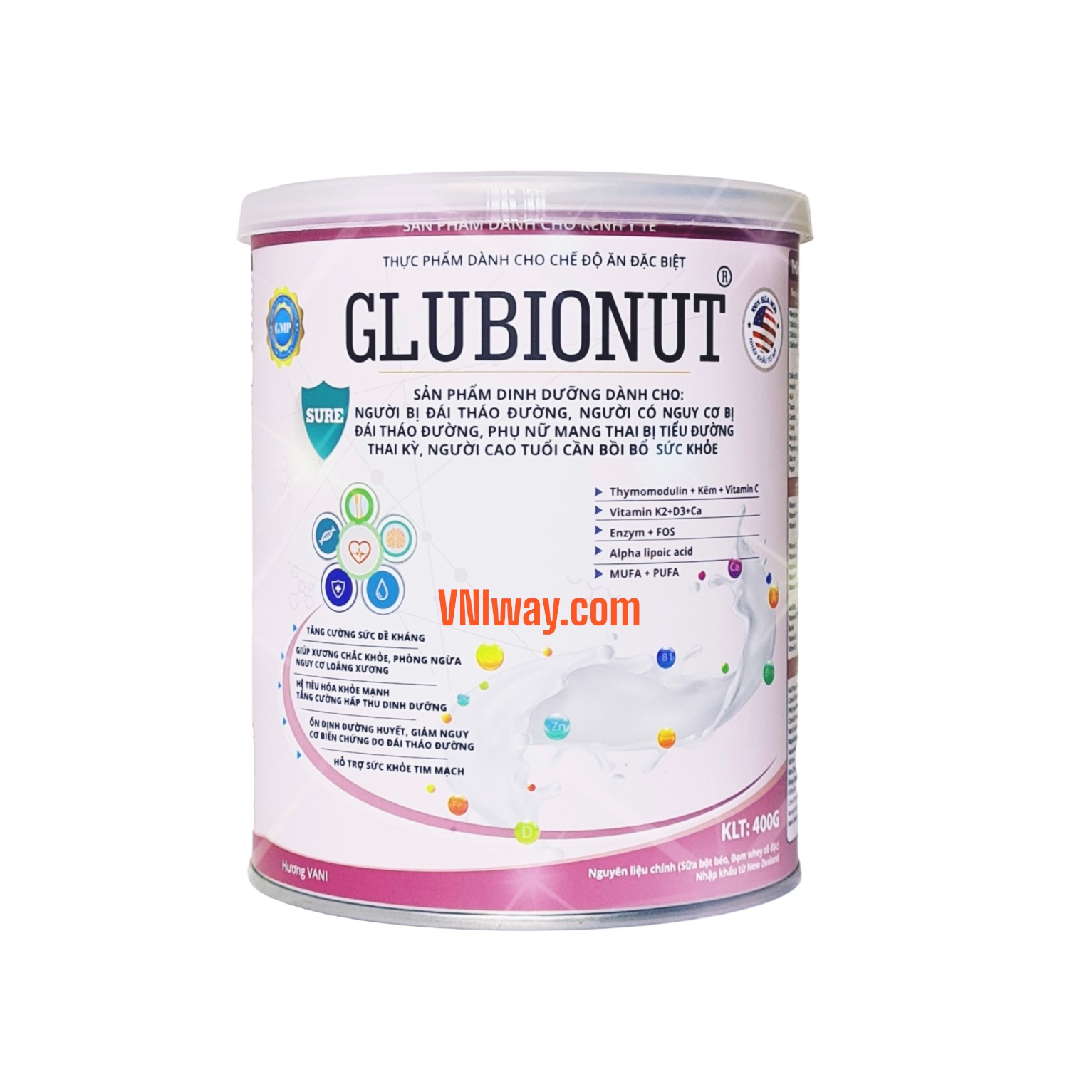 GLUBIONUT 400g Dinh dưỡng Y Học Cho Người Tăng Đường Huyết